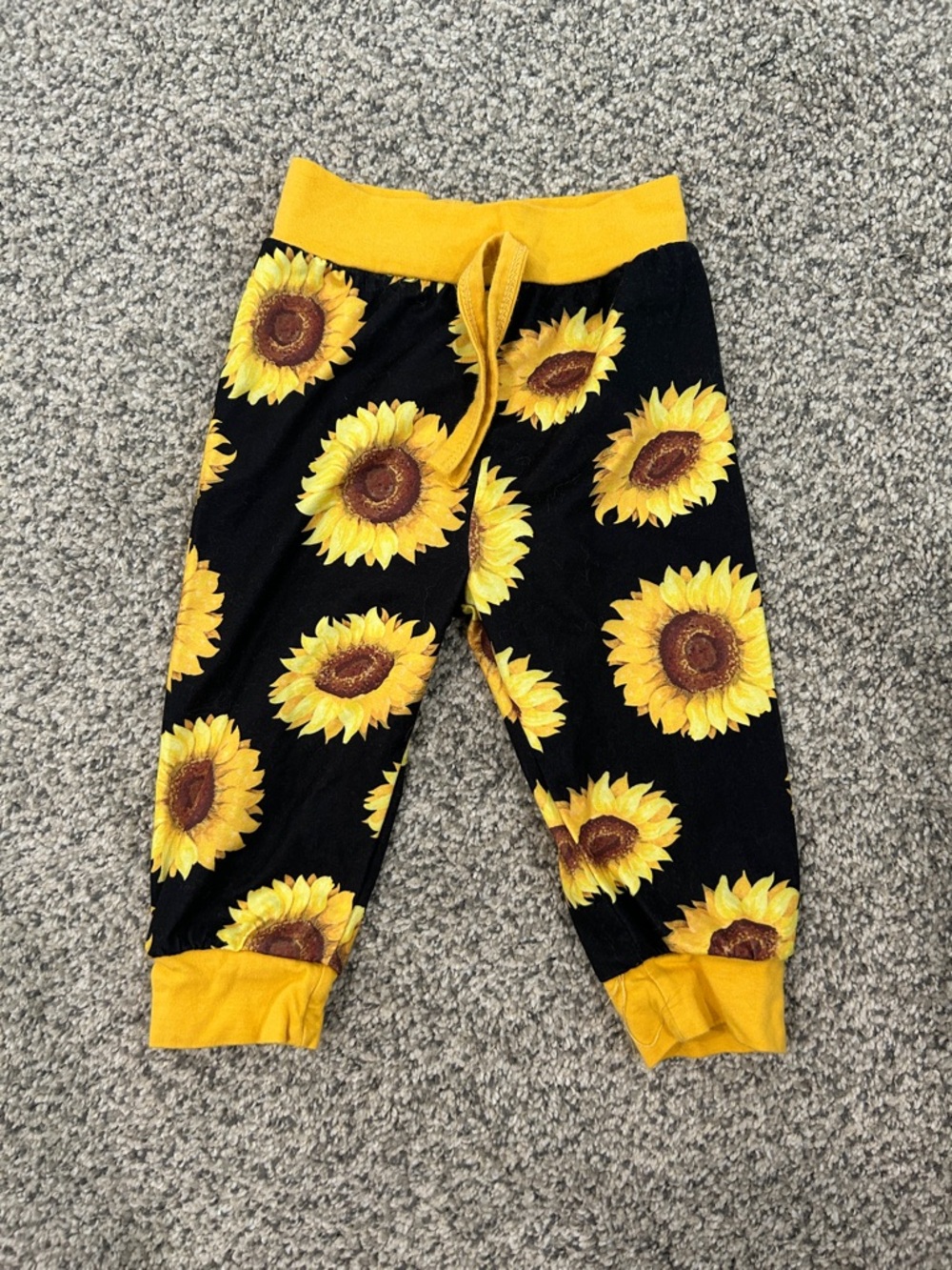 Kids Sunflower Print Jogger Pants